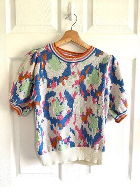 Jodifl Women's Small Multicolor Short Sleeve sweater